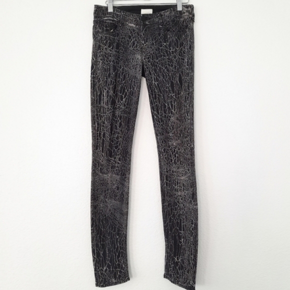 Mother Black Breaking Point The Looker  Abstract Jeans 25 - Picture 2 of 8